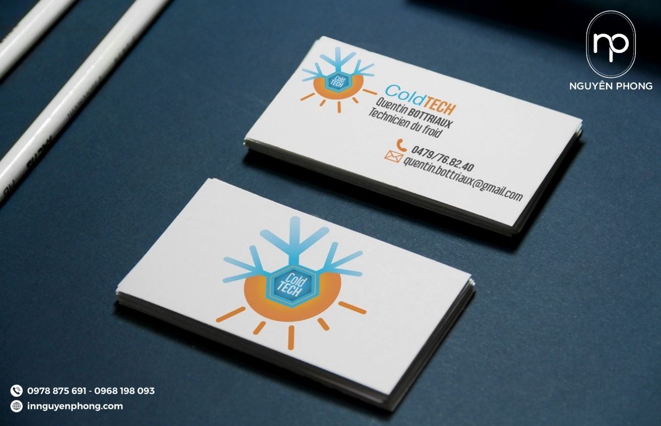 Logo điện lạnh in trên card visit